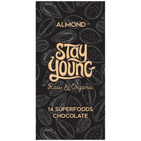Raw chocolate bar with almonds 80g